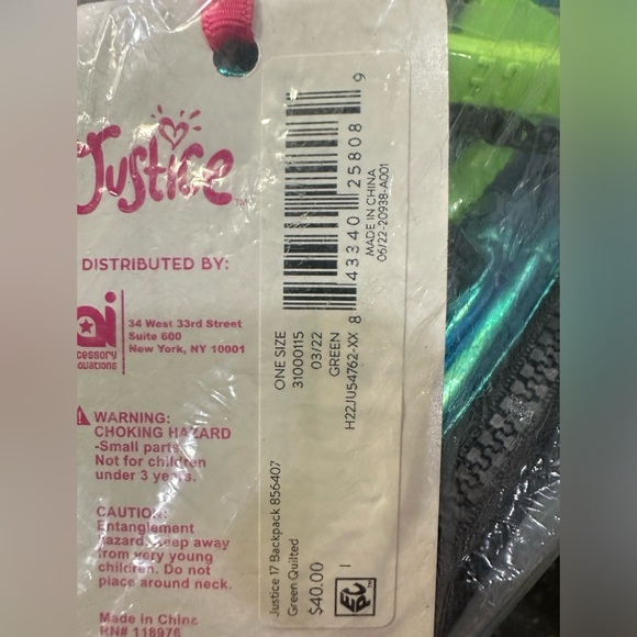 NWT Justice Girl 17 Laptop Backpack 4 piece Set BACKPACK LUNCH BAG KEYCHAIN MINI - Picture 12 of 12